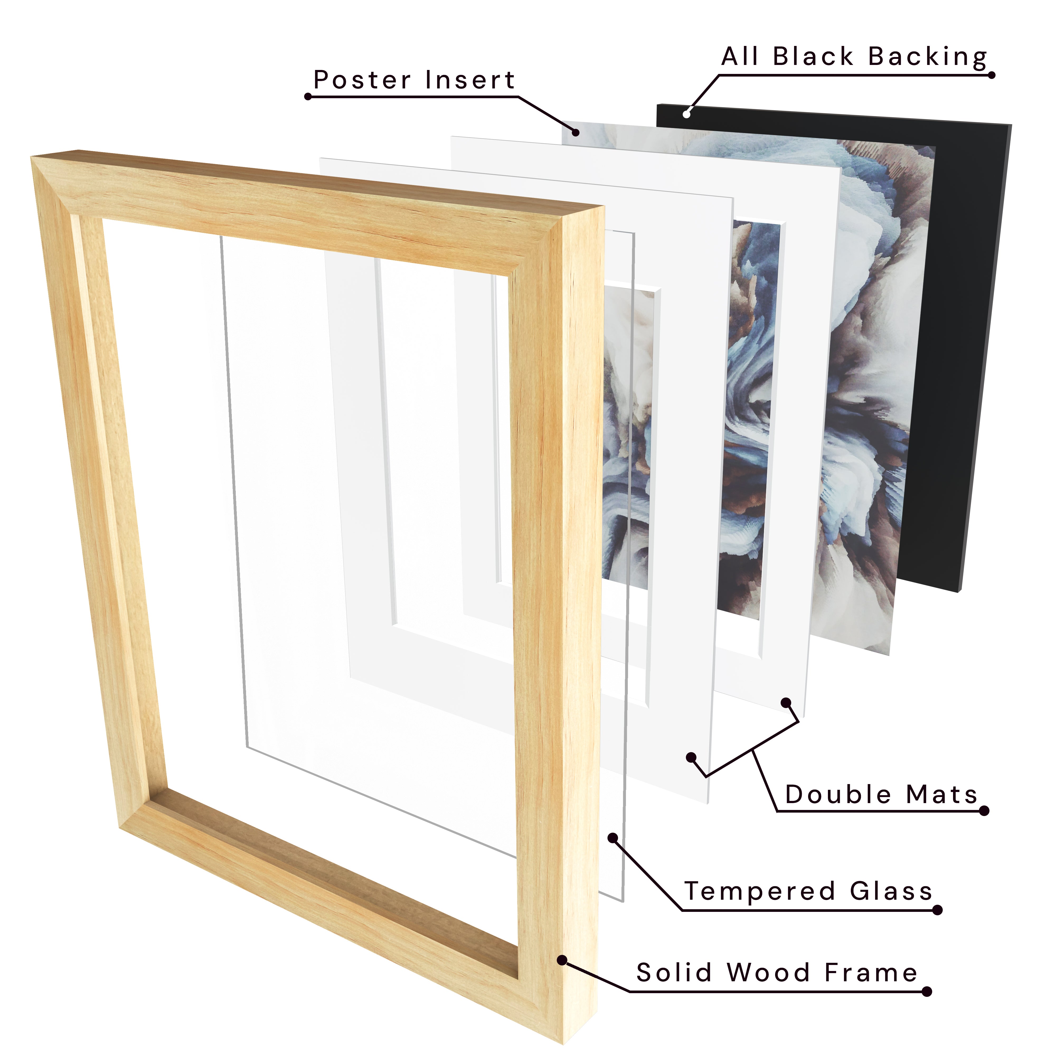 18x24 Multi-Mat Wood Frame