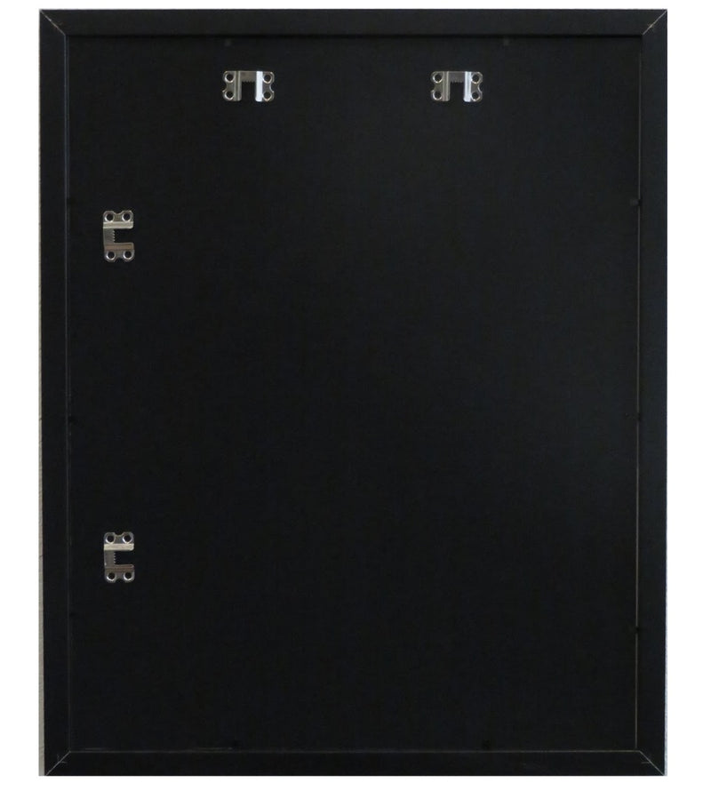 16x20-12x16 Modern Black Frame, with White Mat