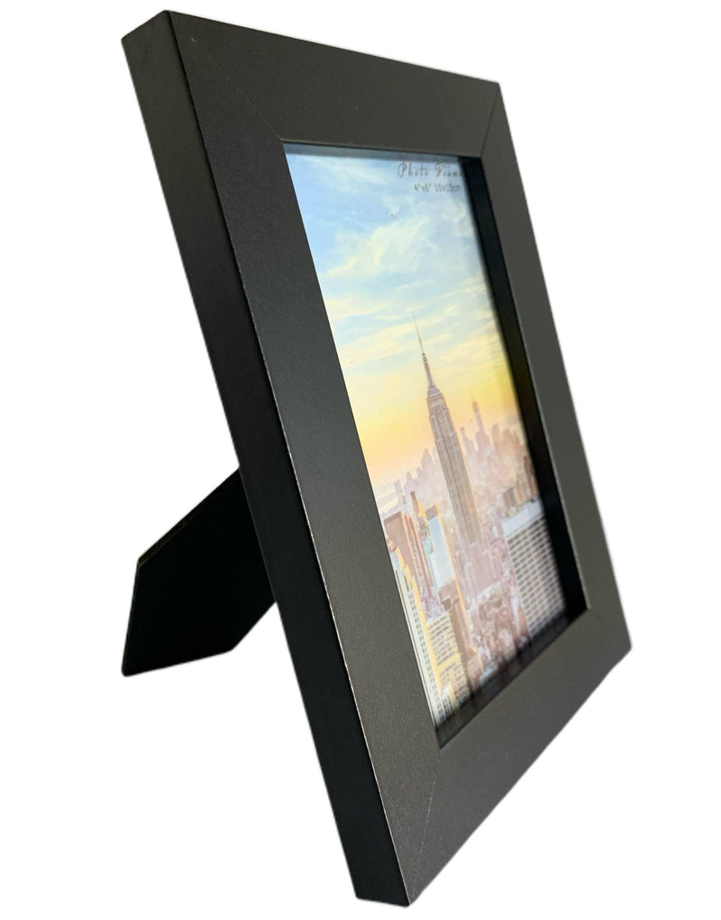 4x6 Modern Black Picture Frame, 1 inch Border - Frame Amo