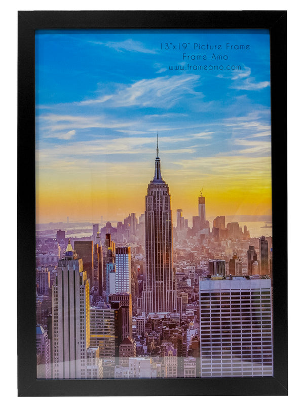 13x19 Modern Picture or Poster Frame, 1 inch Wide Border, Acrylic Front