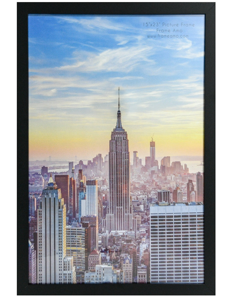 15x23 Modern Picture or Poster Frame, 1 inch Wide Border, Acrylic Front