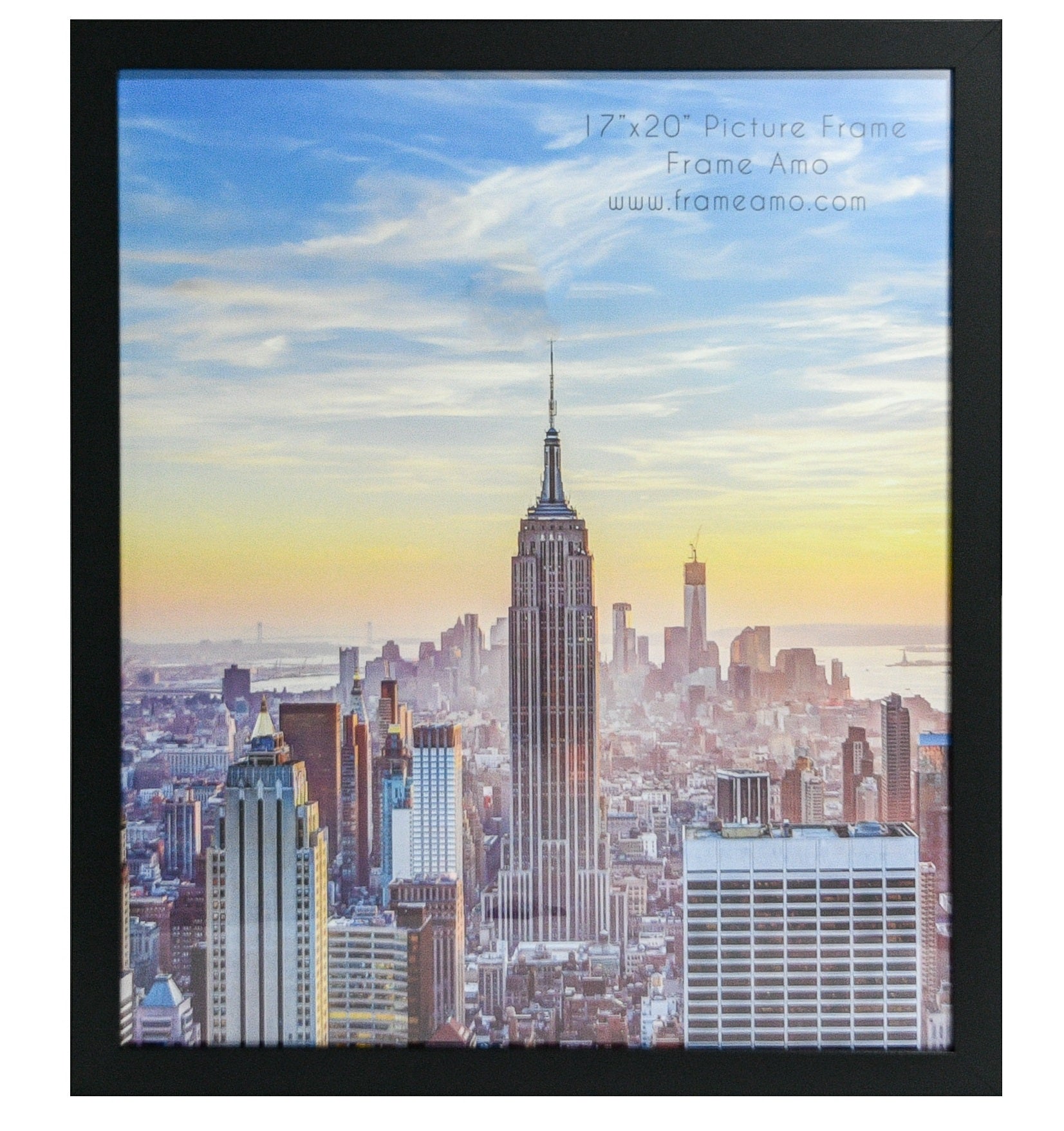 17x20 Black Modern Picture or Poster Frame, 1 inch Wide Border, Acrylic Front