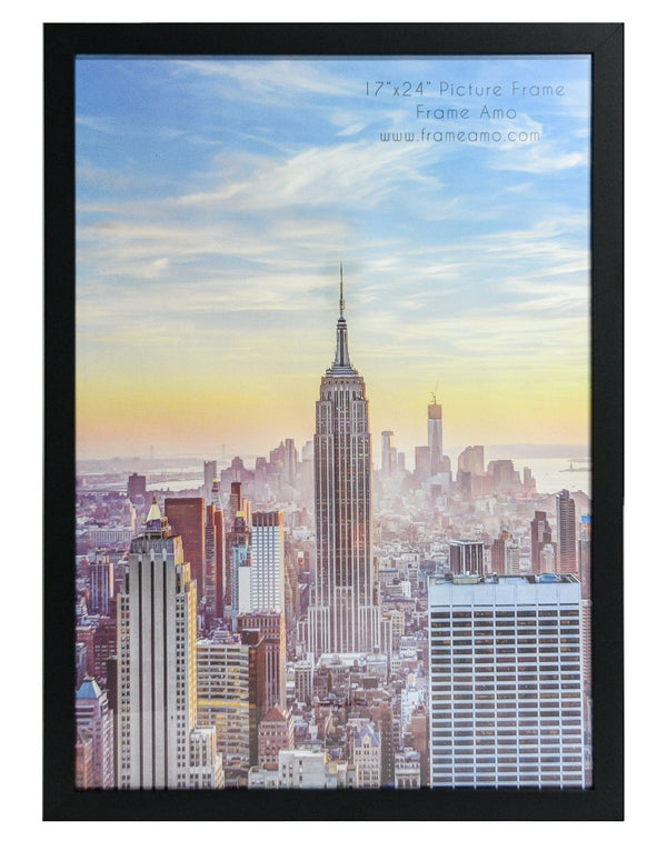 17x24 Black Modern Picture or Poster Frame, 1 inch Wide Border, Acrylic Front