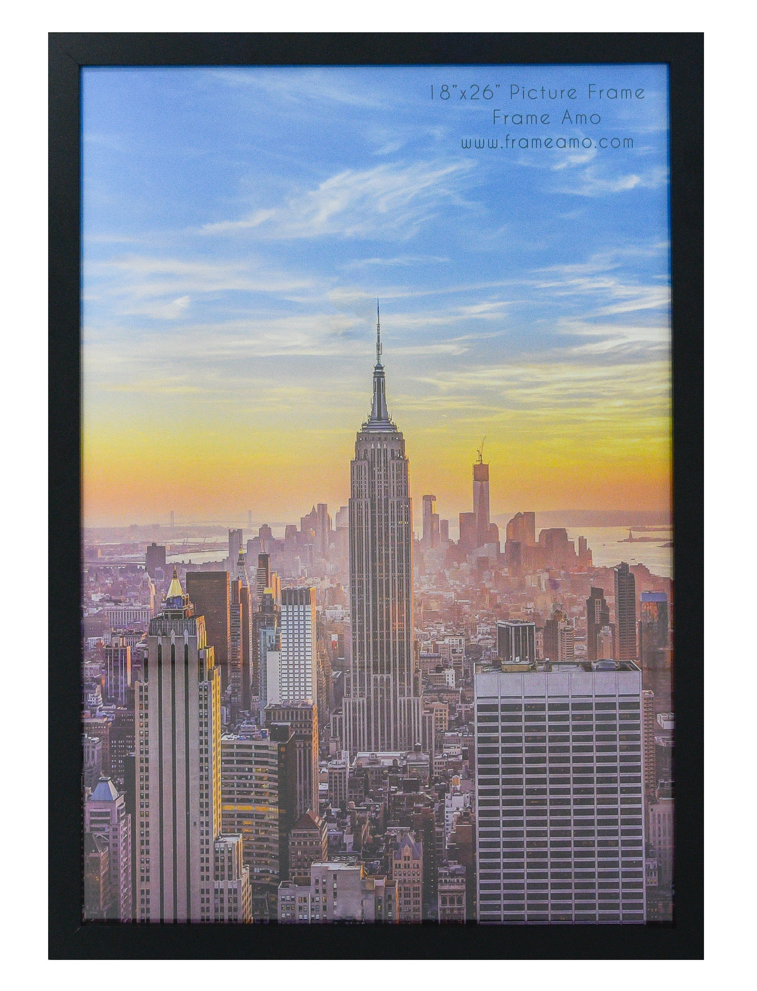 18x26 Modern Picture or Poster Frame, 1 inch Wide Border, Acrylic Front