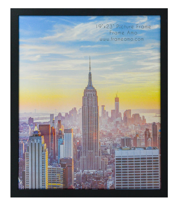 19x23 Black Modern Picture or Poster Frame, 1 inch Wide Border, Acrylic Front