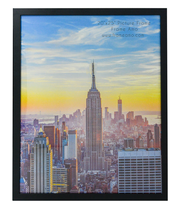 20x25 Black Modern Picture or Poster Frame, 1 inch Wide Border, Acrylic Front
