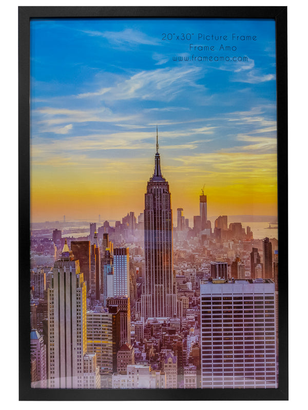 20x30 Modern Picture or Poster Frame, 1 inch Wide Border, Acrylic Front