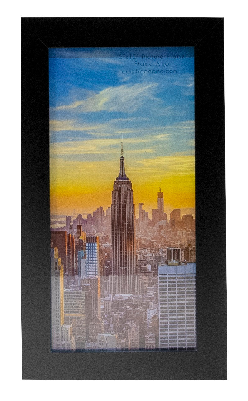 5x10 Modern Black Picture Frame, 1 inch Border