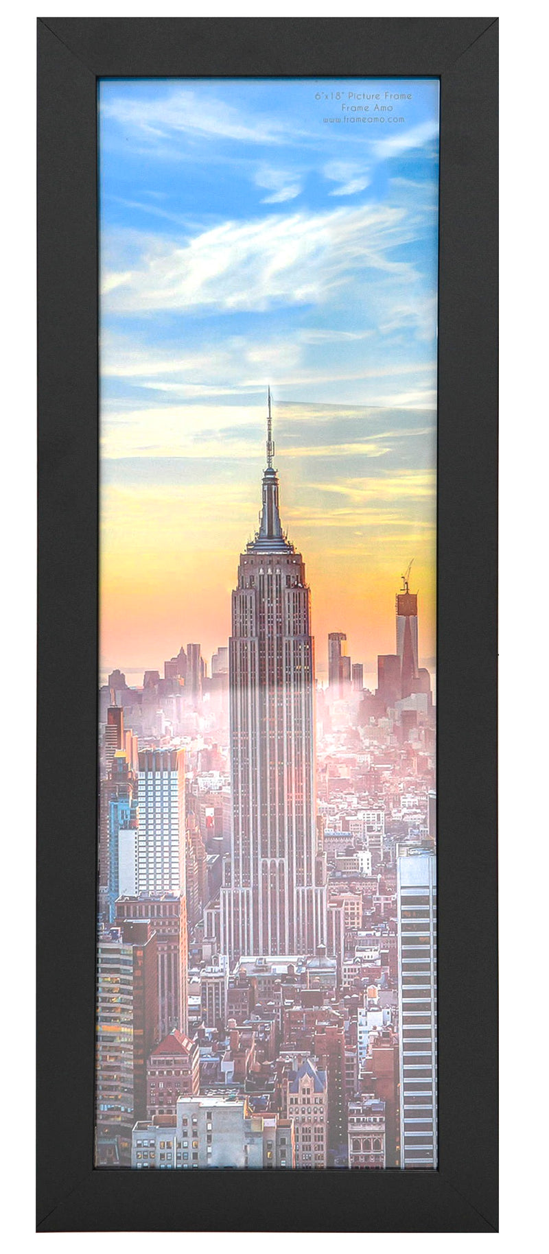 6x18 Black Modern Picture or Poster Frame, 1 inch Wide Border, Acrylic Front