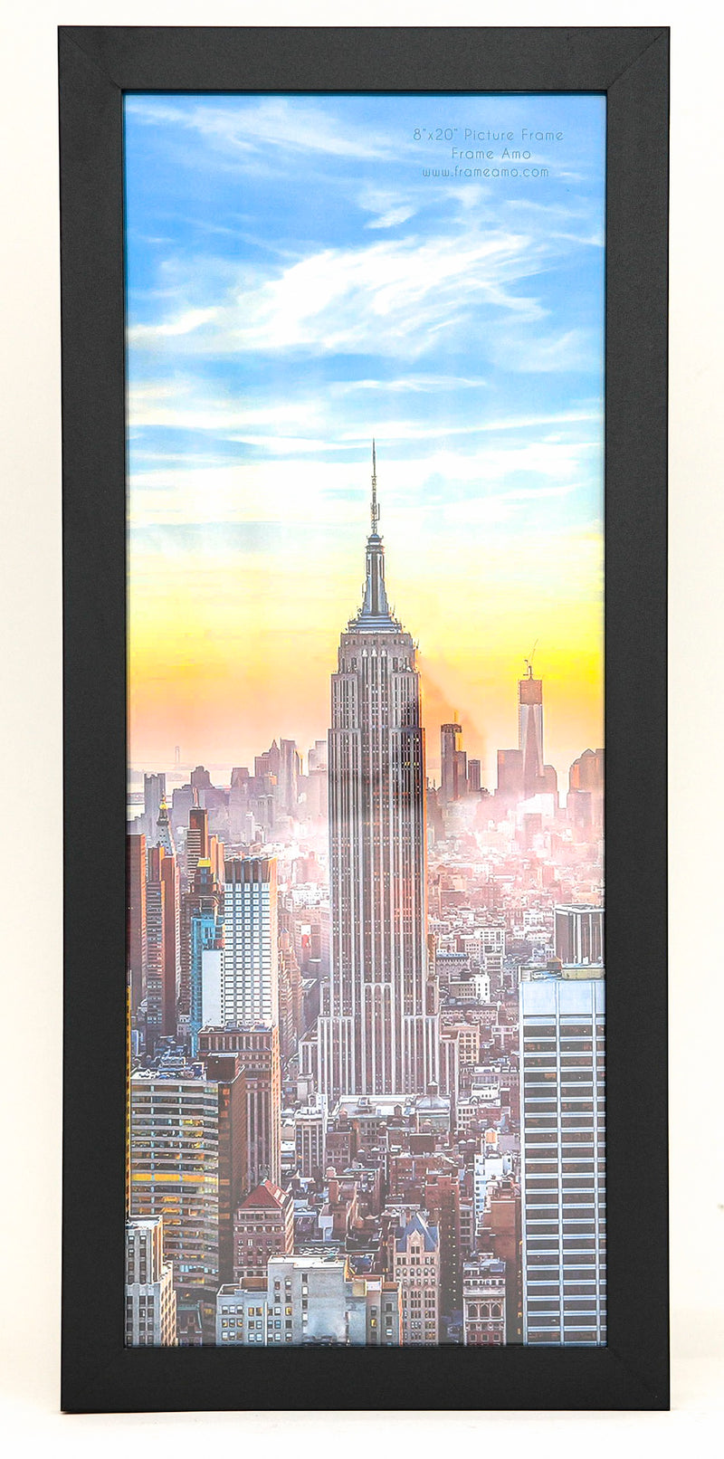 8x20 Black Modern Picture or Poster Frame, 1 inch Wide Border, Acrylic Front
